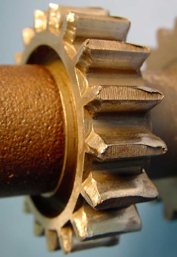 Douglas motorcycle - detail of worn 18t gear 1