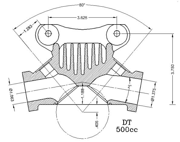 Douglas DT motorcycle 500cc cylinder head