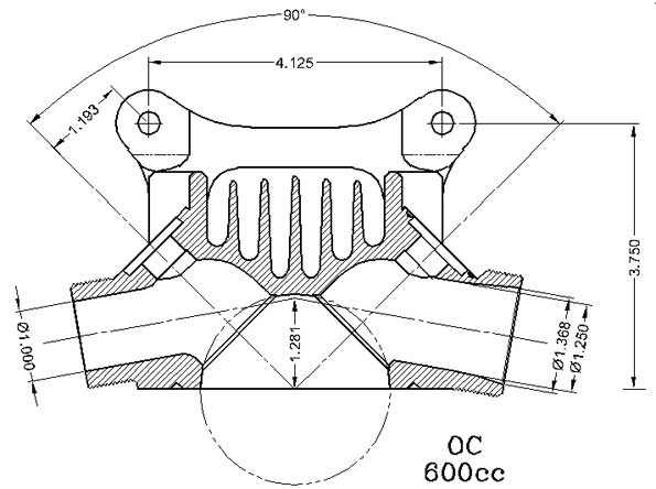 Douglas OC motorcycle 600cc cylinder head