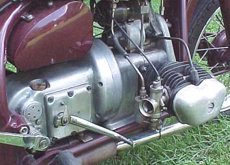 Close up of the restored MK3 Douglas motorcycle