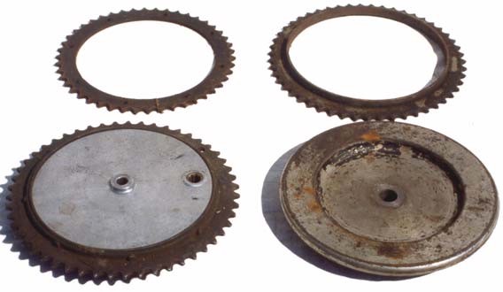 Douglas motorcycle flywheel and rear brake drum